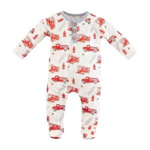Mudpie Firetruck Footie Sleeper Pajama. 3-6M. New with tag.